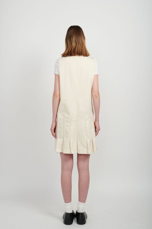 PLEATED DRESS - CREAM