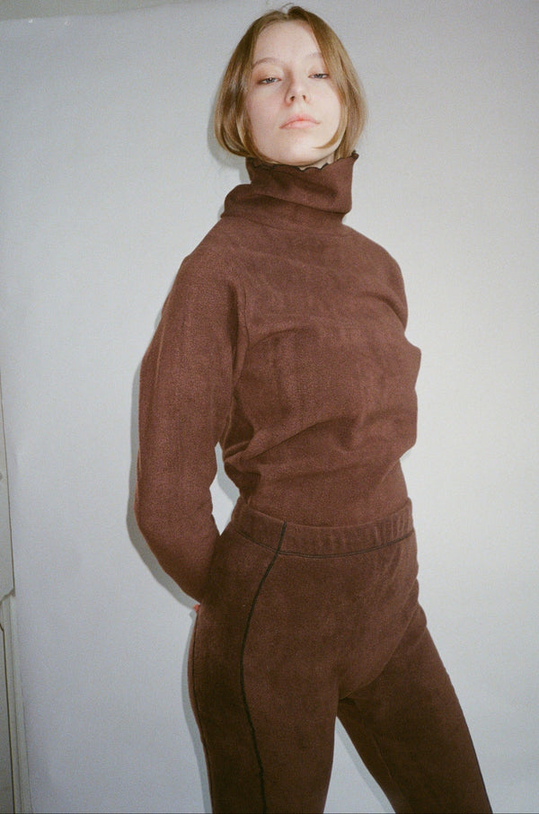 Stretch Fleece Pants - Brown