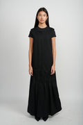 PLEATED DRESS - BLACK