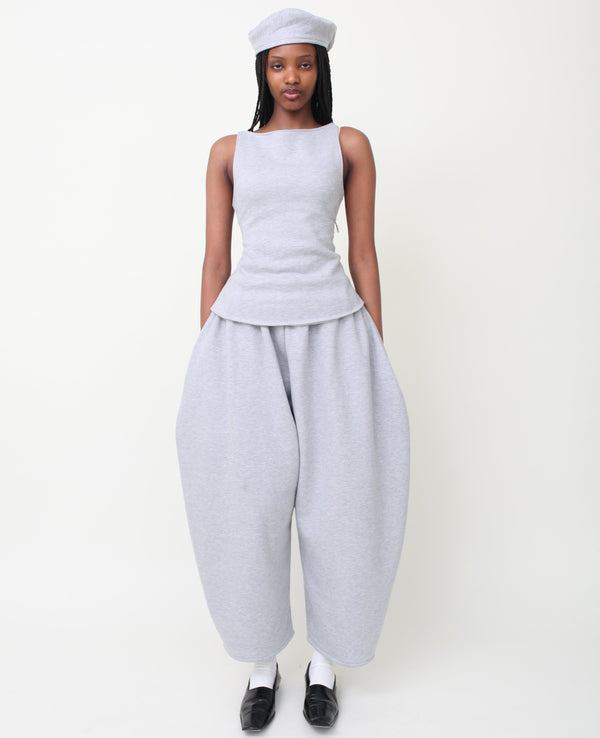 SQUARE NECK TOP - GREY
