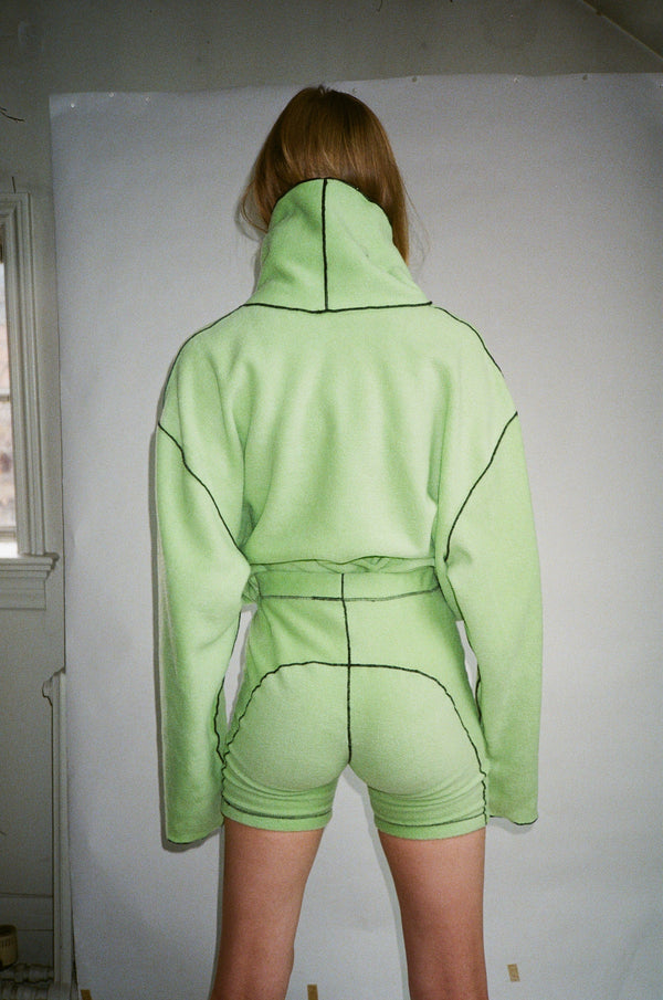 Stretch Fleece Bike Shorts - Light Green